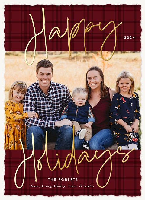 Signature Plaid Personalized Holiday Cards