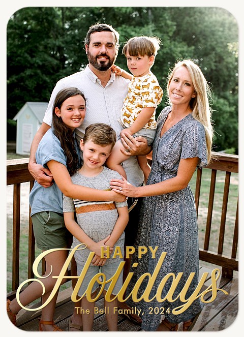 Simple Script Personalized Holiday Cards