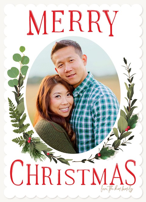 Floral Frame Personalized Holiday Cards
