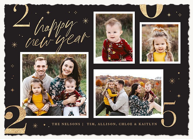 Dazzling New Year Personalized Holiday Cards