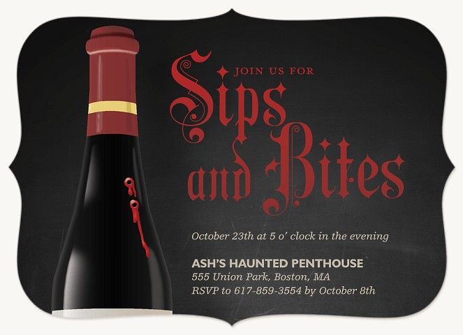 Sips and Bites Halloween Party Invitations