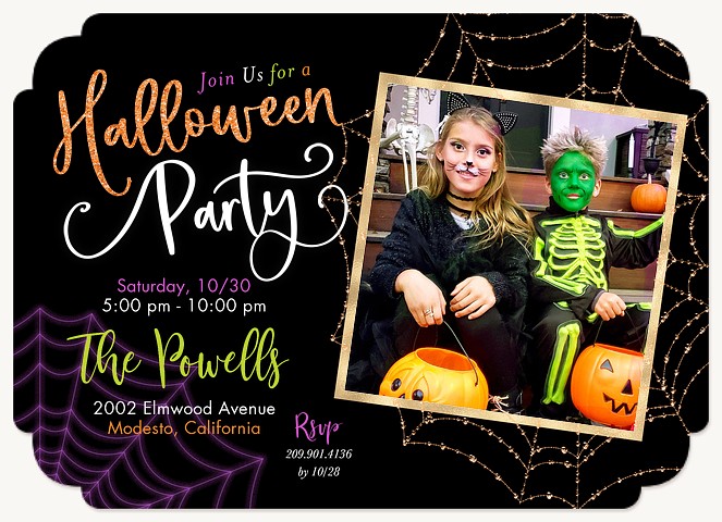 Spooky Spiderwebs Halloween Party Invitations
