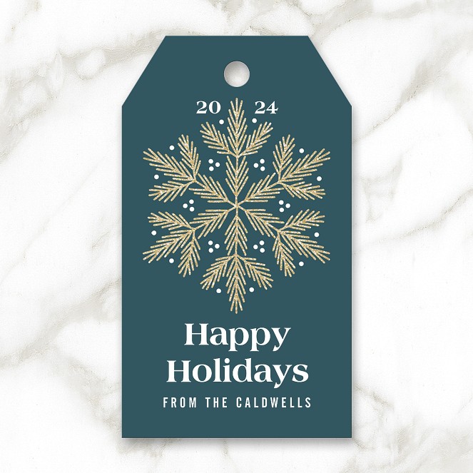 Sparkling Snowflake Custom Gift Tags