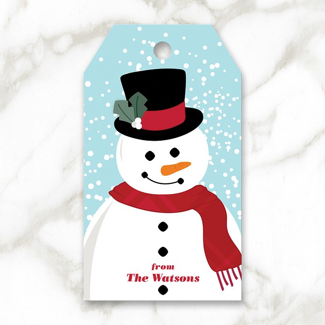 Happy Snowman Custom Gift Tags