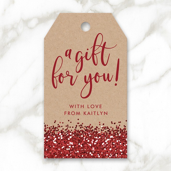 Glittered Gift Tag Custom Gift Tags