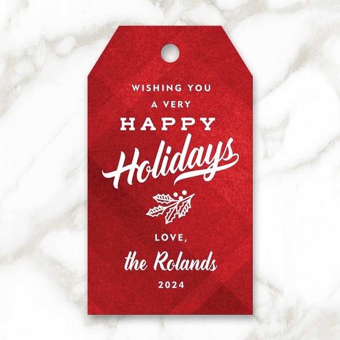Red Flannel Custom Gift Tags