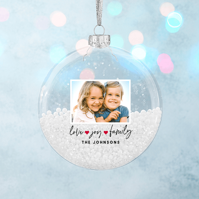 Love, Joy, Family Personalized Ornaments