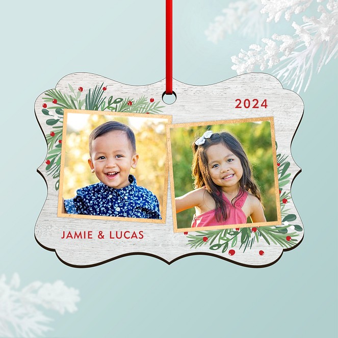Foliage Frame Personalized Ornaments