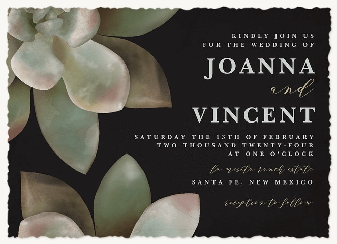 Bold Succulent Wedding Invitations