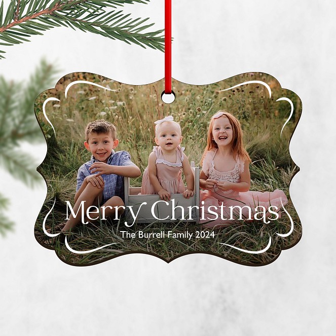 Fanciful Swashes Personalized Ornaments
