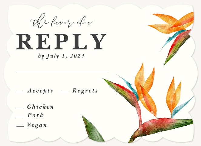 Island Luau Wedding RSVP Cards