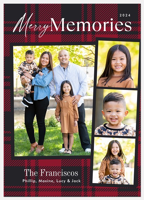 Plaid Portraits Holiday Photo Cards