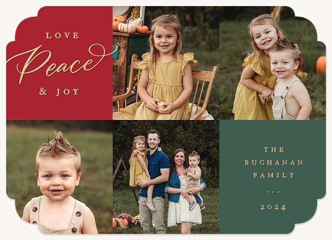 Elegant Blocks Personalized Holiday Cards