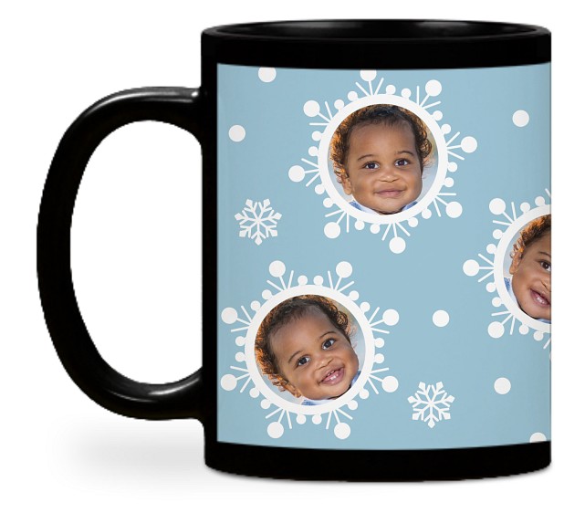 Scattered Snowflakes Custom Mugs