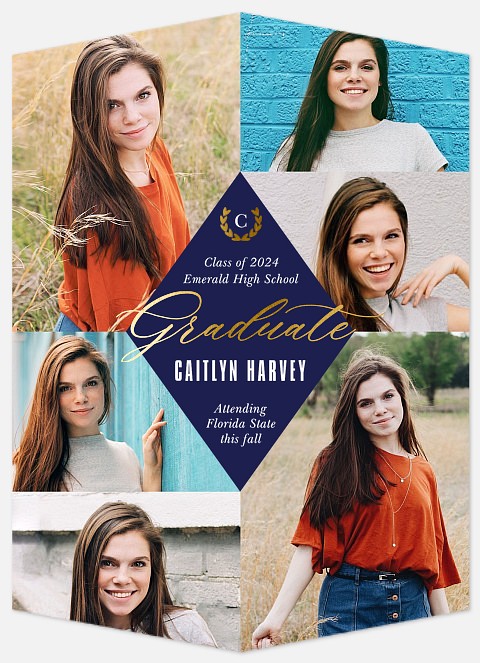 Diamond Laurel Graduation Cards