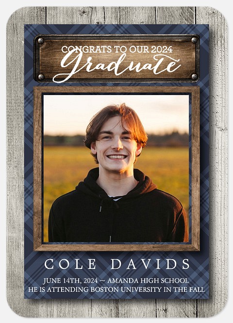 Rustic Plaid Graduation Cards