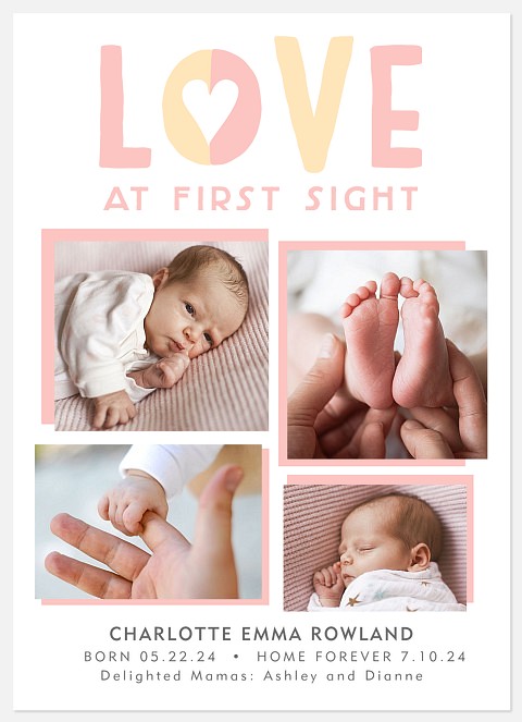 Love at First Sight Baby Birth Announcements