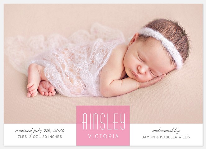 Miss Modern Baby Birth Announcements