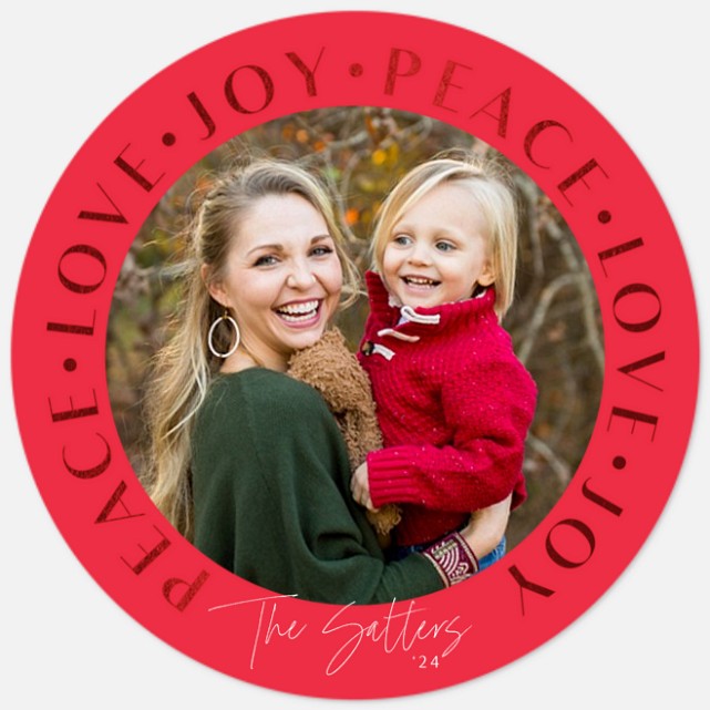 Peace, Love, Joy Holiday Photo Cards