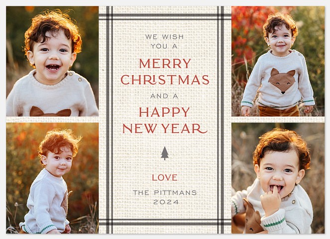 On Burlap Holiday Photo Cards