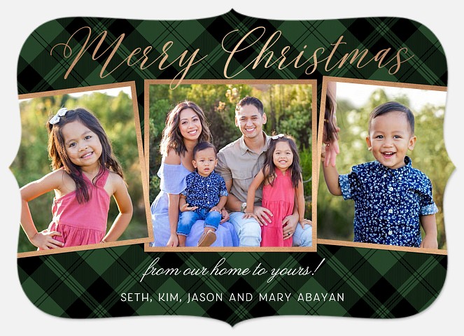 Plaid Trio Holiday Photo Cards