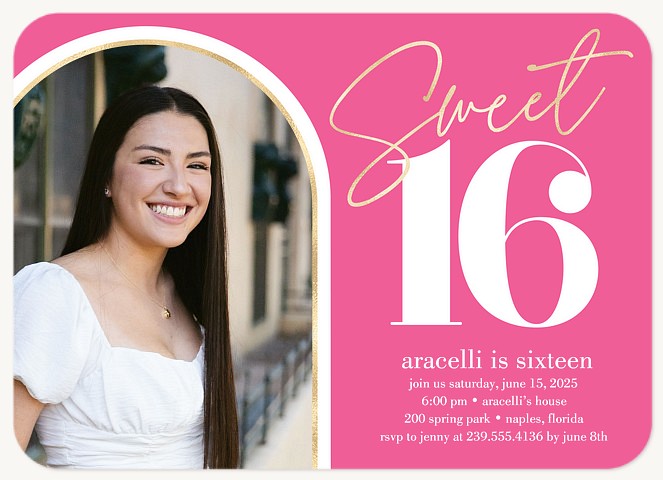 Sweet Arch Teen Birthday Invitations