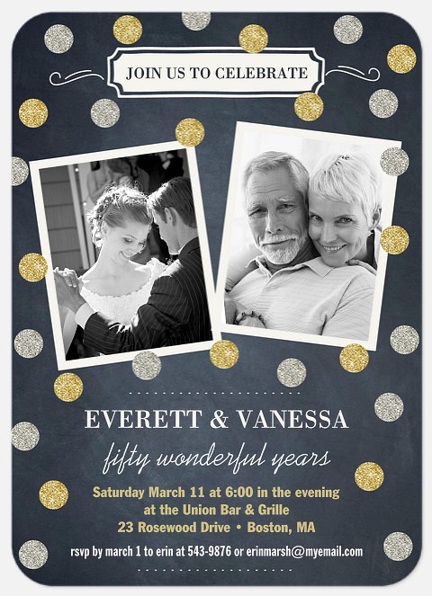 Silver & Gold Anniversary Invitations