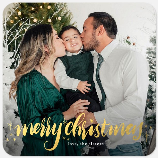 Golden Lettering Holiday Photo Cards