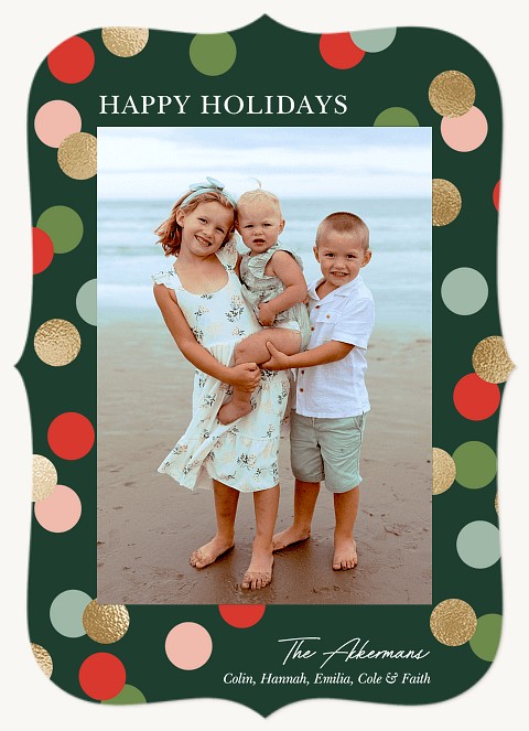 Polka Dots Personalized Holiday Cards