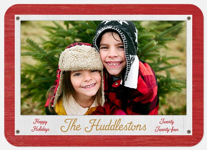 Red Wood Holiday Photo Cards