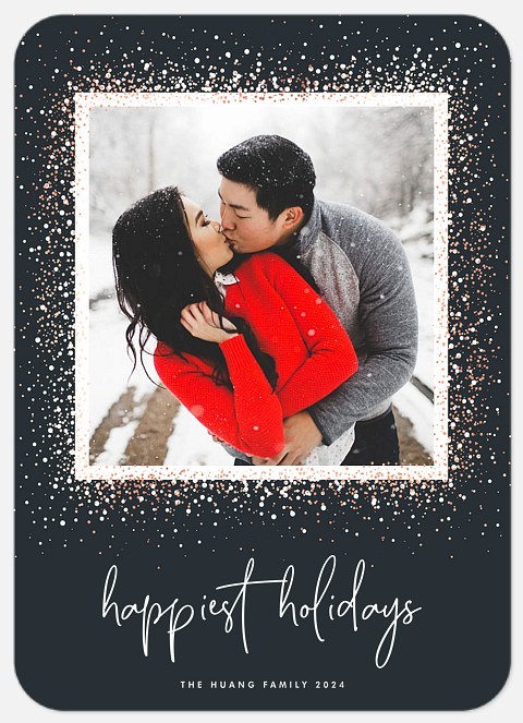 Glitzy Snowfall Holiday Photo Cards