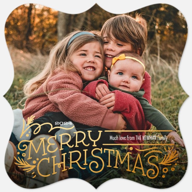 Gilded Greetings Holiday Photo Cards