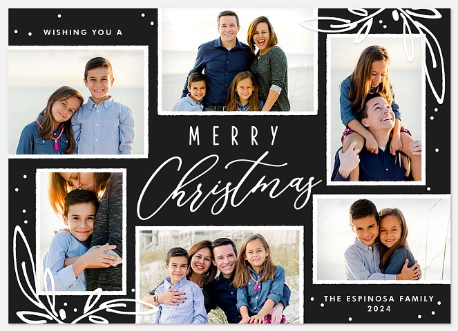 Shimmering Leaves Holiday Photo Cards