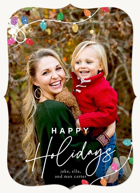 String Of Lights Personalized Holiday Cards