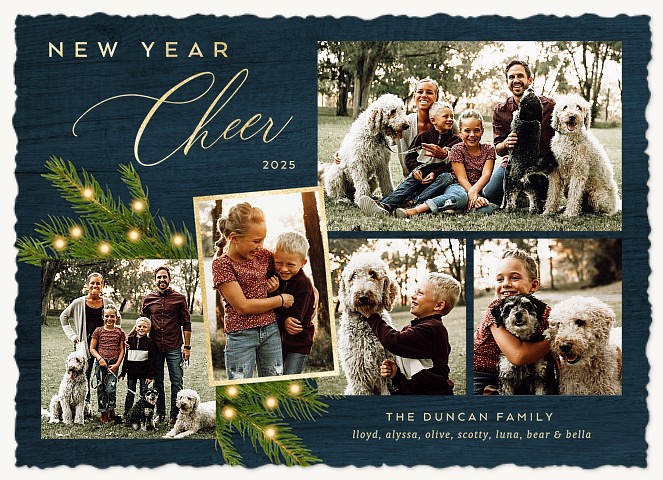 Navy Woods Photo Holiday Cards