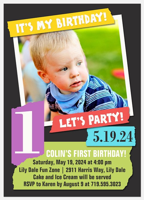 Scrap Book Kids' Birthday Invitations