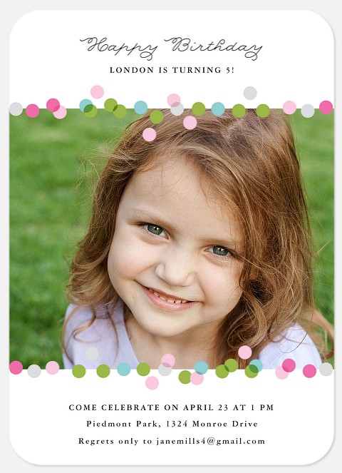 Confetti Birthday Kids' Birthday Invitations