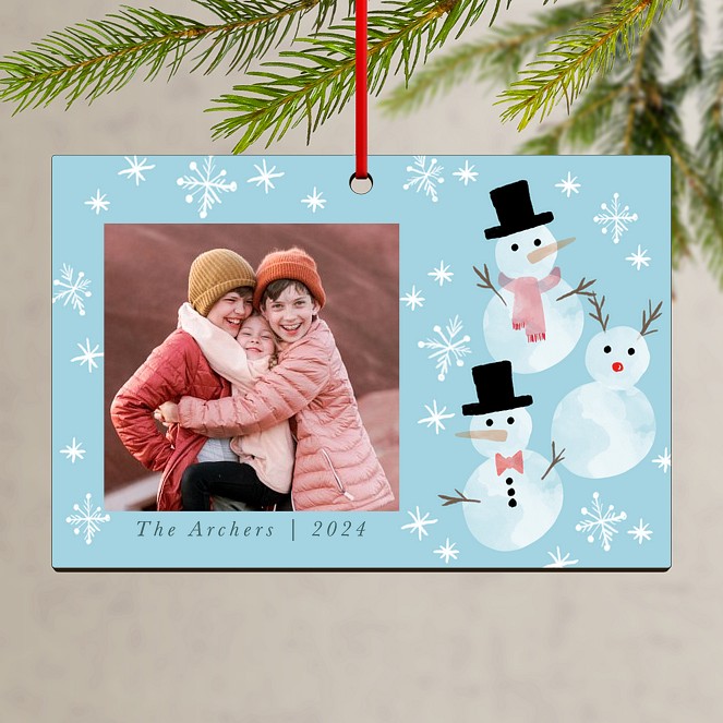 Joyful Snowmen Custom Ornaments