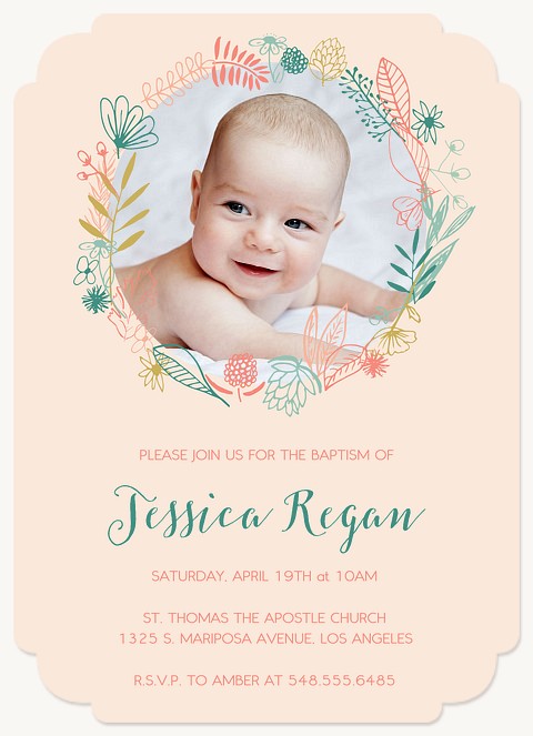 Woodland Frame  Baptisms & Christening Invitations