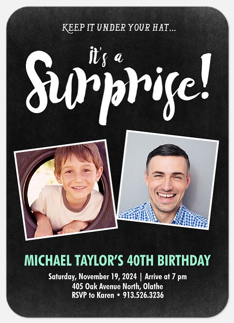 Special Surprise Adult Birthday Invitations