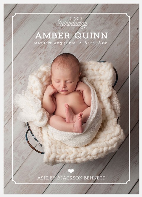 Modern Frame Baby Birth Announcements