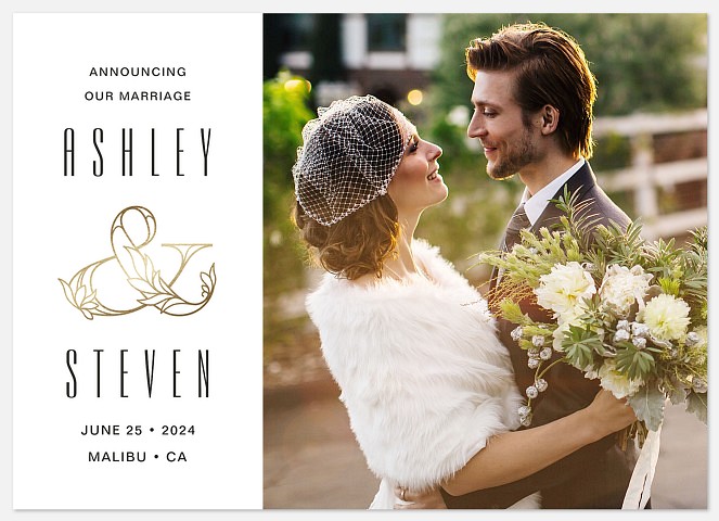 Opulent Ampersand Wedding Announcements