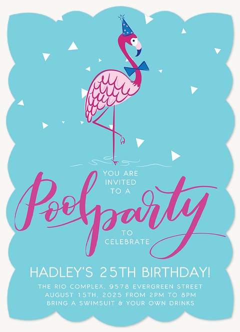 Flamingo Flourish Party Invitations