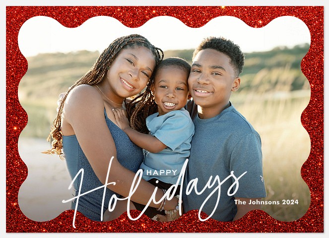 Glittering Frame Holiday Photo Cards