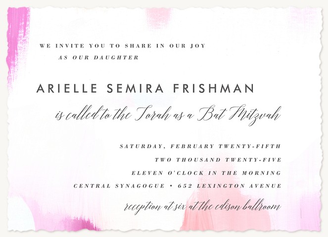 A Feminine Touch Bat Mitzvah Invitations