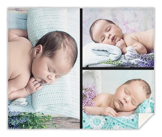 Three Photo Collage Custom Blankets