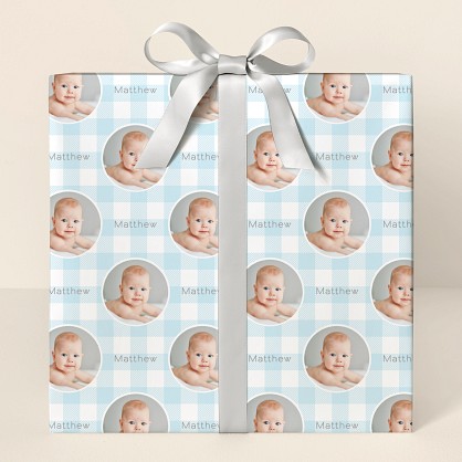 Cute Plaid Photo Wrapping Paper