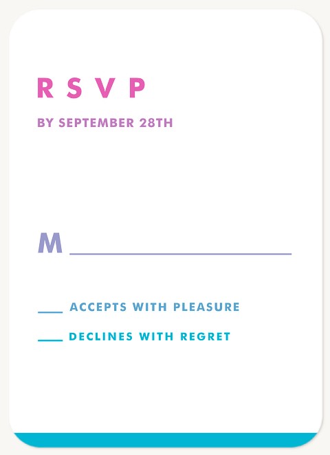 Vivid Gradient Quinceañera RSVP Cards