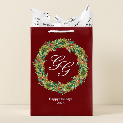 Holiday Wreath Gift Bag