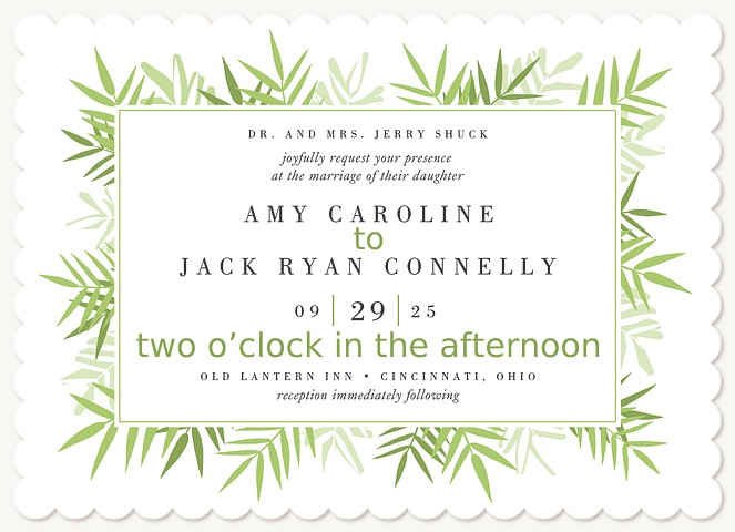 Modern Ferns Wedding Invitations